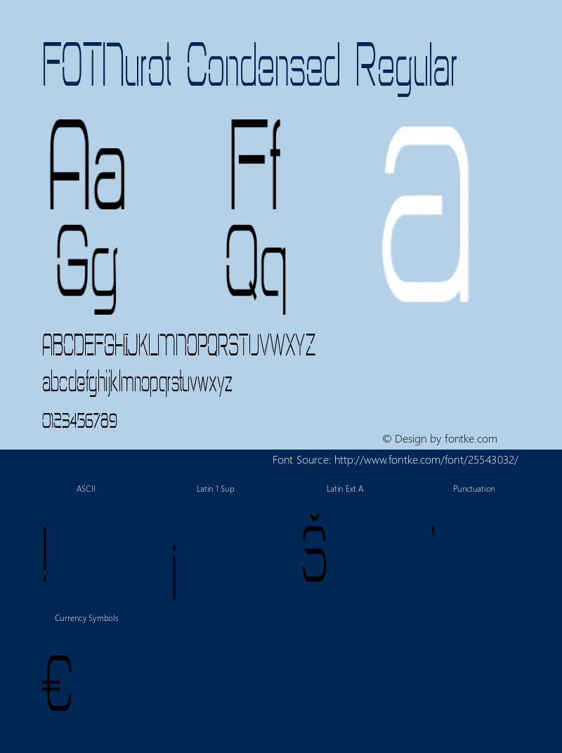 FOTNurot-CondensedRegular Version 1.000 Font Sample