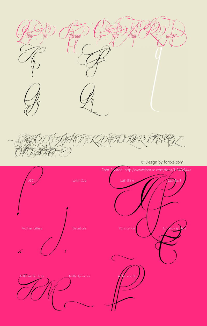 Quijote Sauvage Contextual Regular Version 001.001 Font Sample