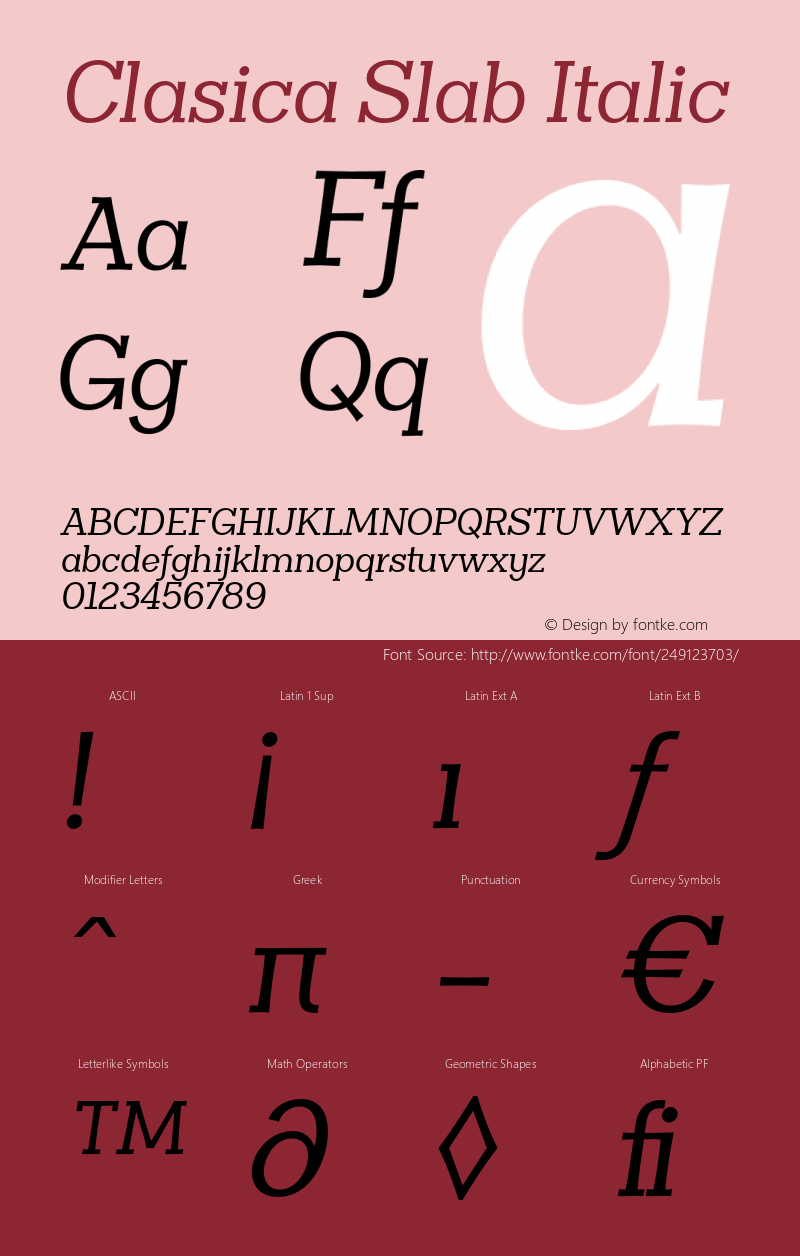 ClasicaSlab-Italic 1.000图片样张