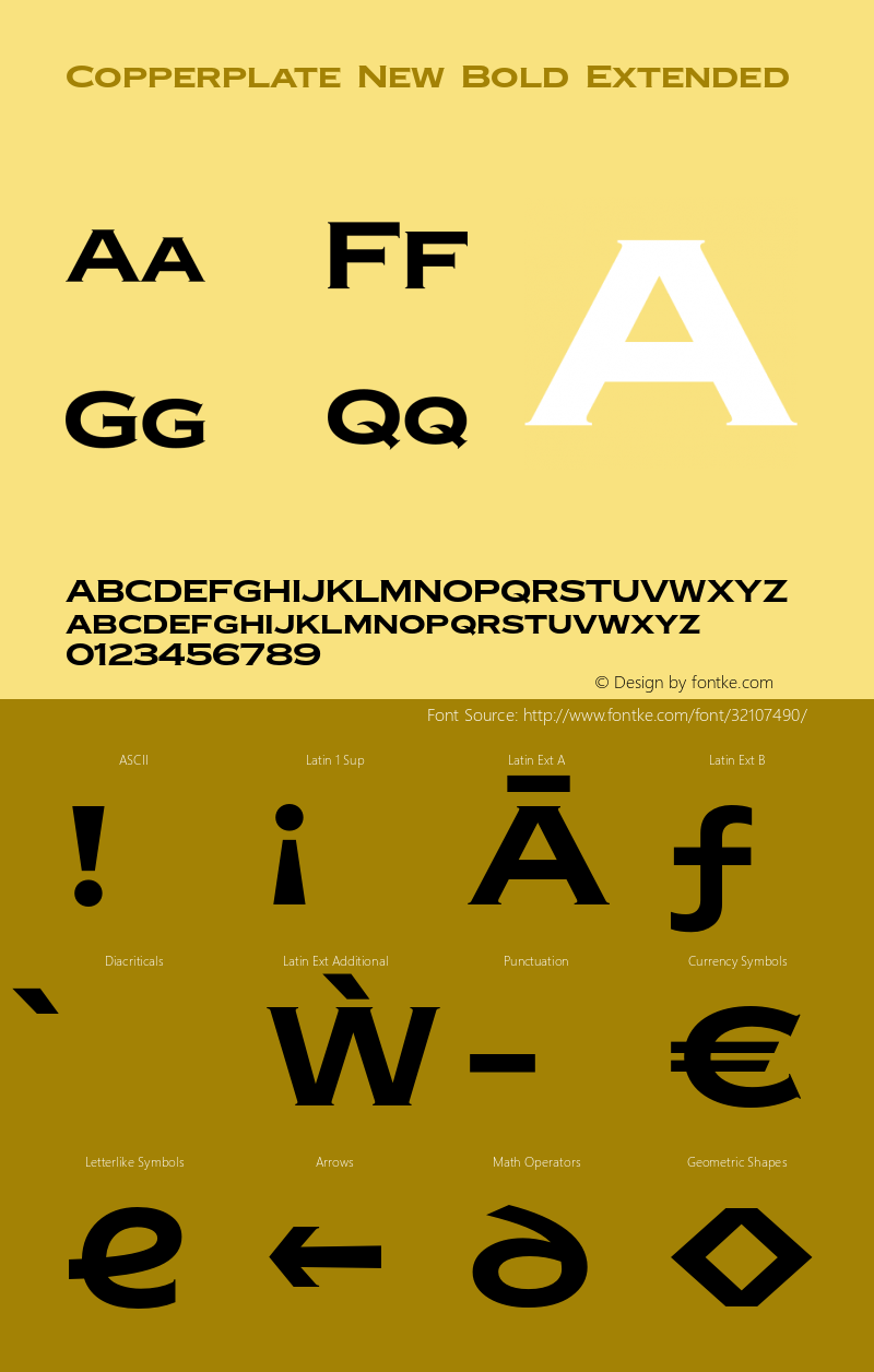 CopperplateNew-BoldExtended Version 1.000;PS 001.000;hotconv 1.0.88;makeotf.lib2.5.64775 Font Sample