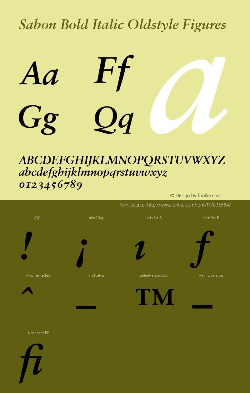 Sabon Bold Italic Oldstyle Figures 001.001图片样张