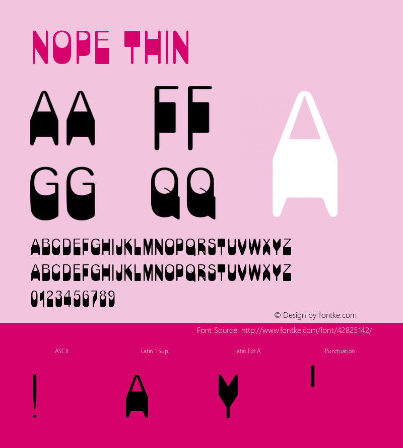 Nope Thin Version 1.002;Fontself Maker 3.3.0 Font Sample