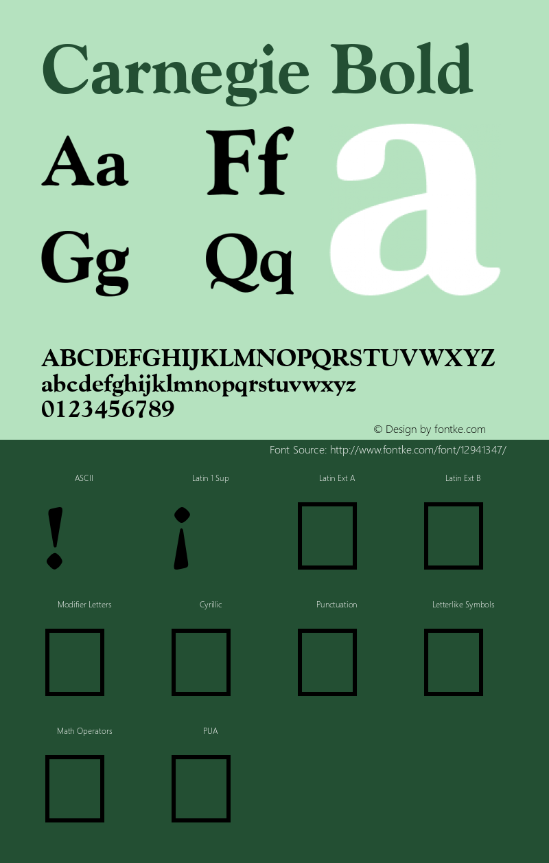 Carnegie Bold Rev. 002.02q Font Sample