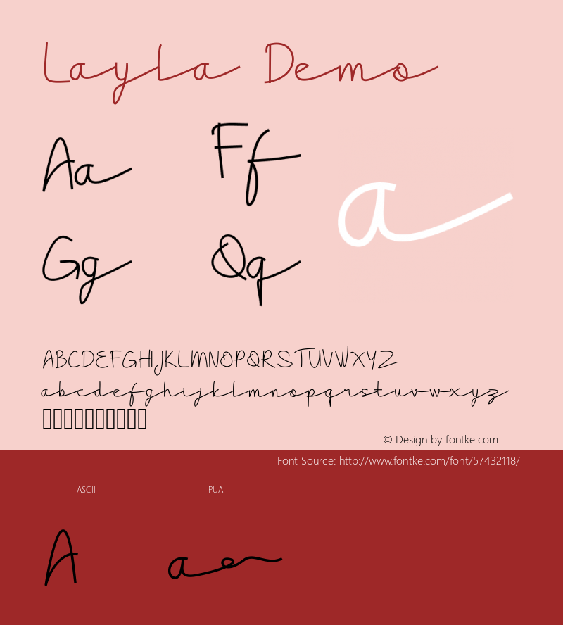 Layla Demo Version 001.000 Font Sample