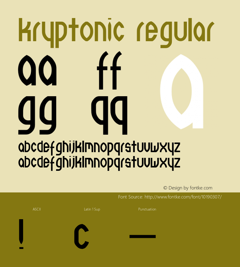 Kryptonic Regular 001.000 Font Sample