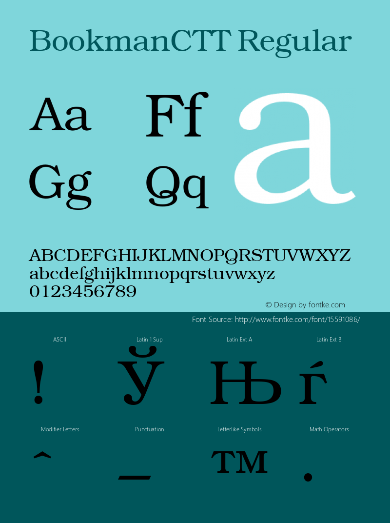 BookmanCTT Regular 1.000.000 Font Sample