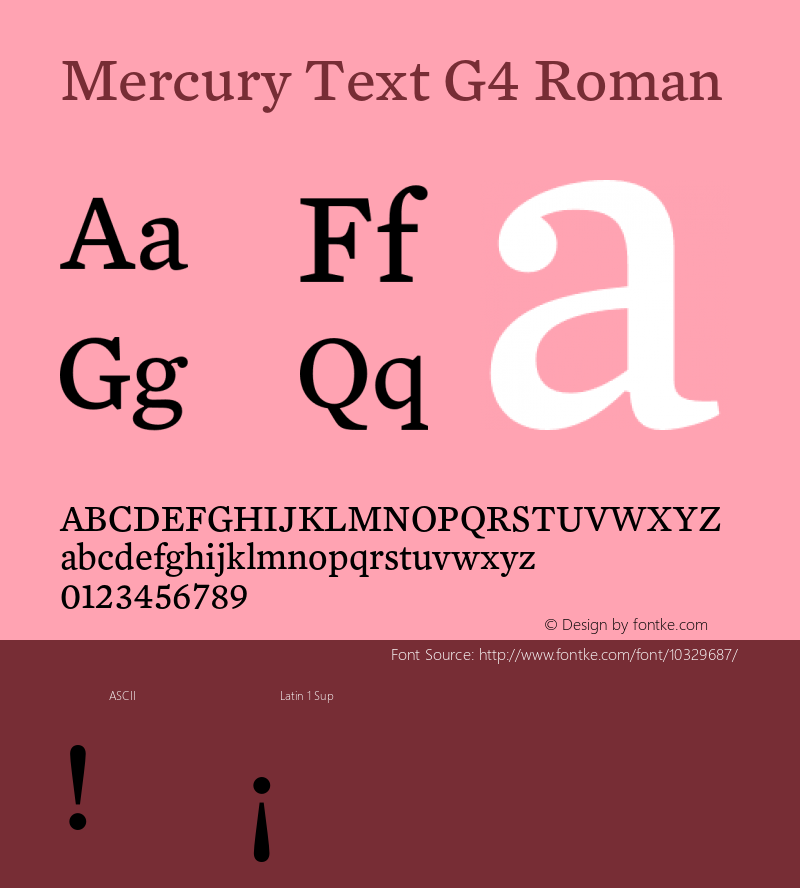 Mercury Text G4 Roman 001.000 Font Sample