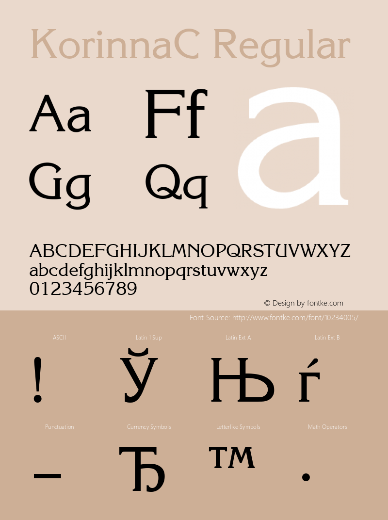 KorinnaC Regular 001.000 Font Sample