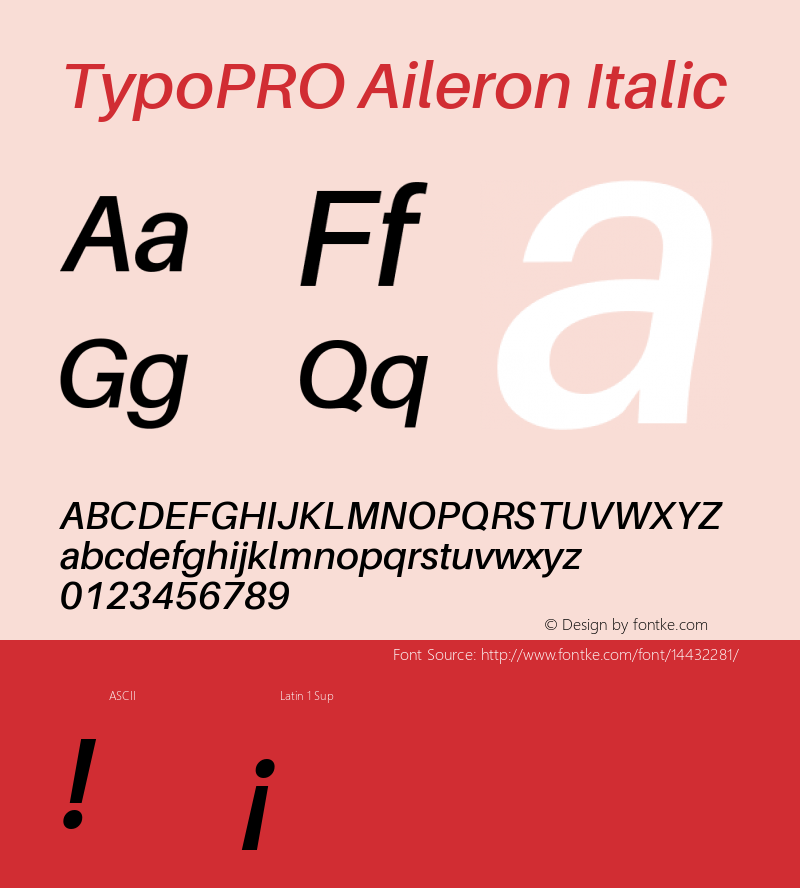 TypoPRO Aileron Italic Version 1.000;PS 001.000;hotconv 1.0.70;makeotf.lib2.5.58329 Font Sample