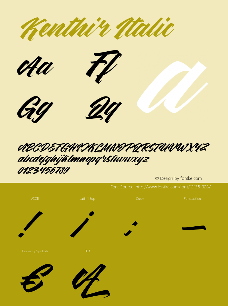 Kenthir Italic Version 1.00;December 16, 2020;FontCreator 12.0.0.2563 64-bit Font Sample