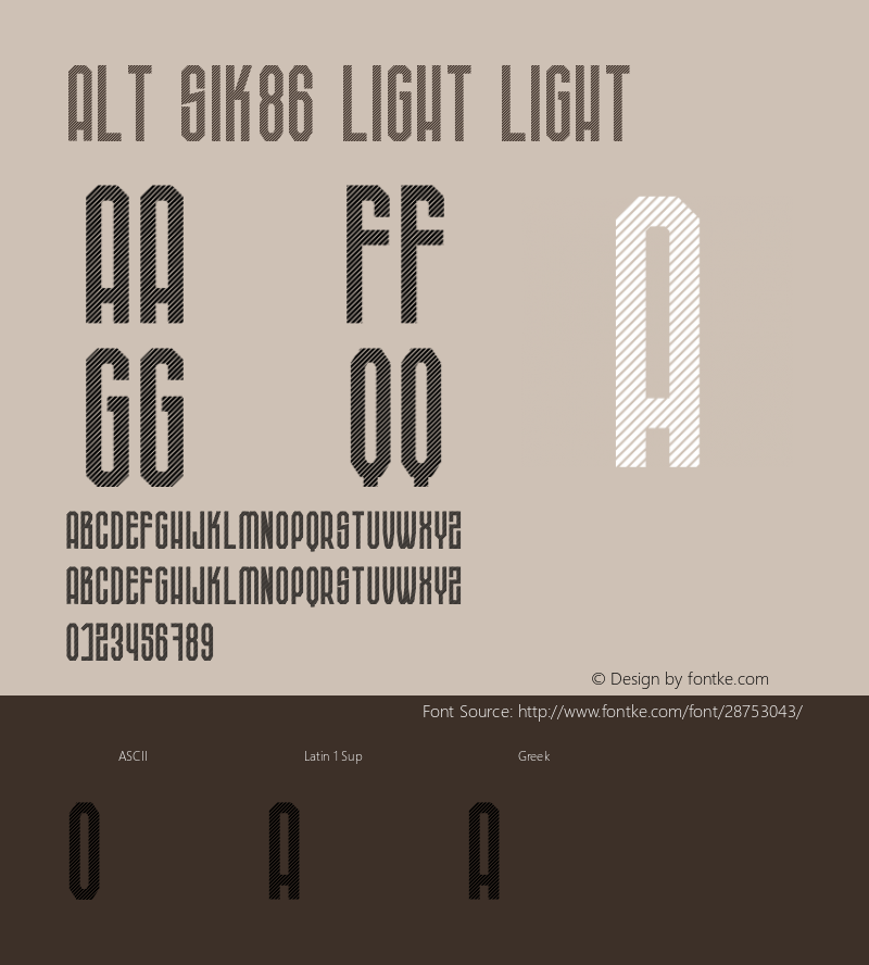 ALT SIK86 Light Light Version 1.002;Fontself Maker 3.1.1 Font Sample