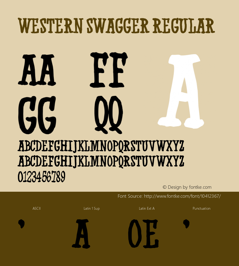 Western Swagger Regular Unknown Font Sample