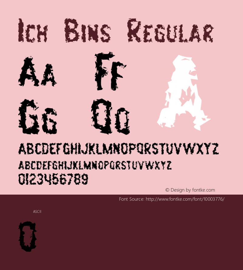 Ich Bins Regular v1.0 Font Sample