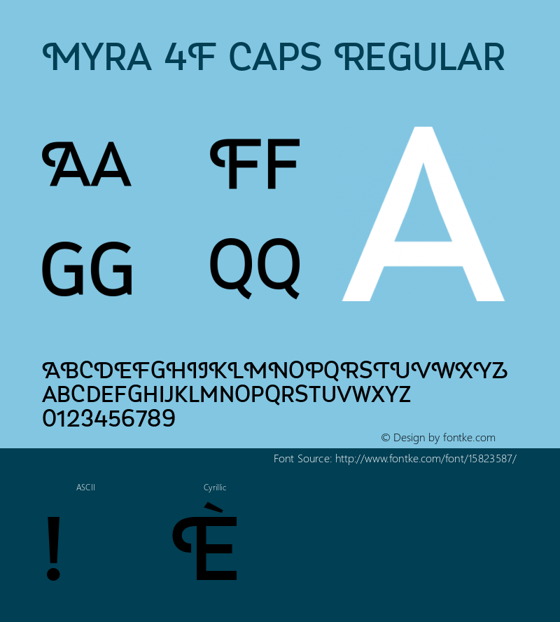 Myra 4F Caps Regular 2.0; ttfautohint (v1.4.1) Font Sample