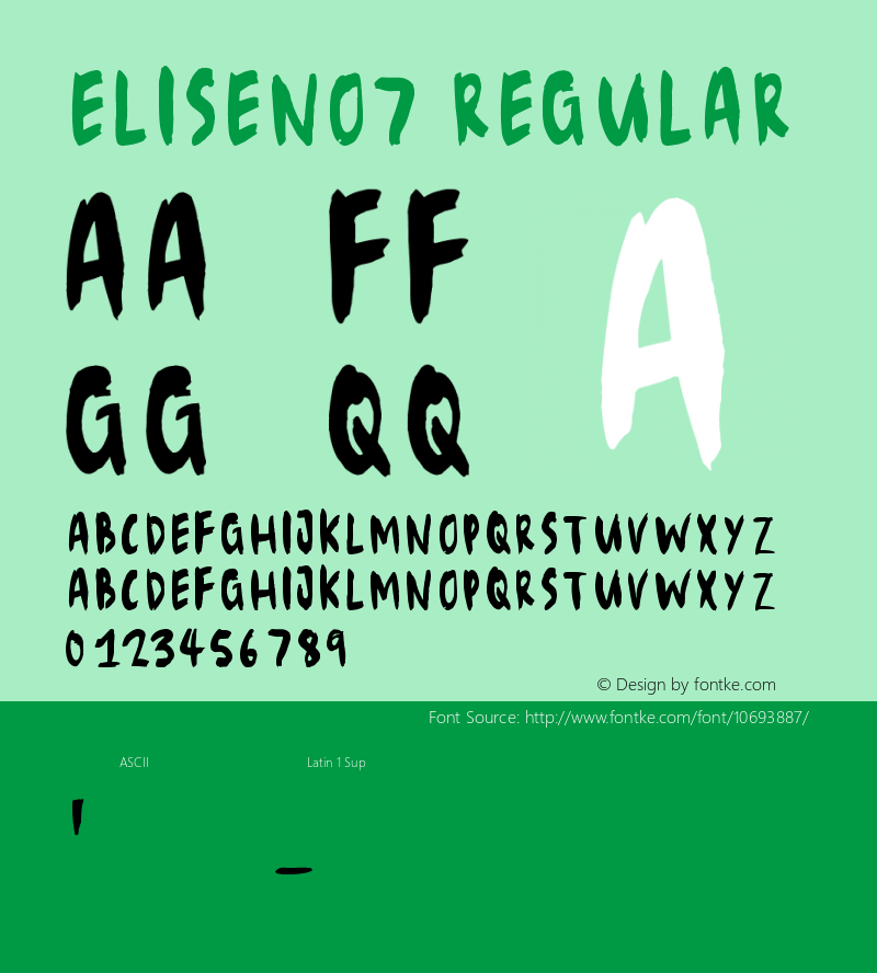 EliseNo7 Regular Version 1.00 April 12, 2015, initial release Font Sample