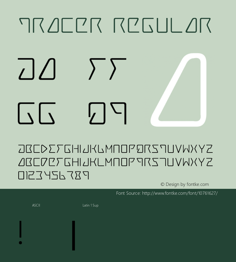 Tracer Regular 2 Font Sample