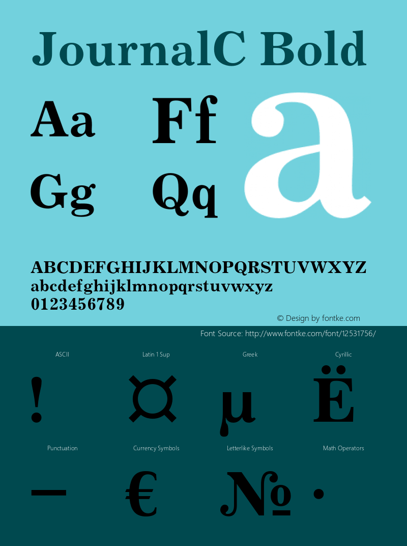 JournalC Bold OTF 1.0;PS 001.000;Core 116;AOCW 1.0 161 Font Sample