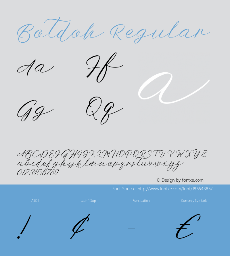 Botdoh Regular Version 1.000 Font Sample