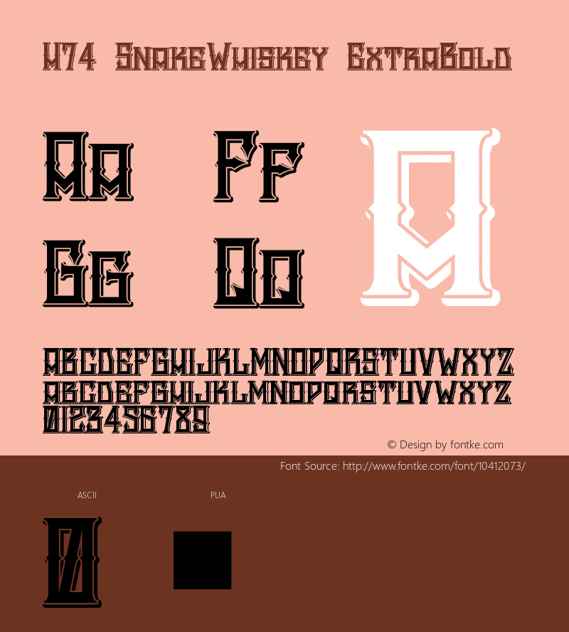 H74 SnakeWhiskey ExtraBold 001.000 Font Sample