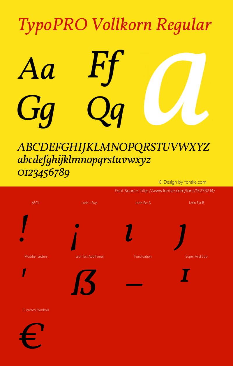 TypoPRO Vollkorn Regular Version 2.001 Font Sample