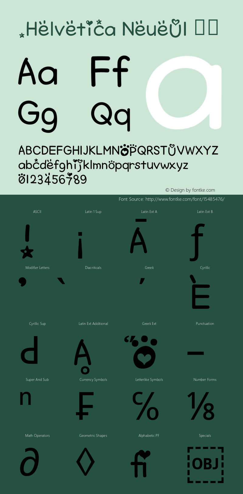 .Helvetica NeueUI 斜体 10.0d35e1 Font Sample