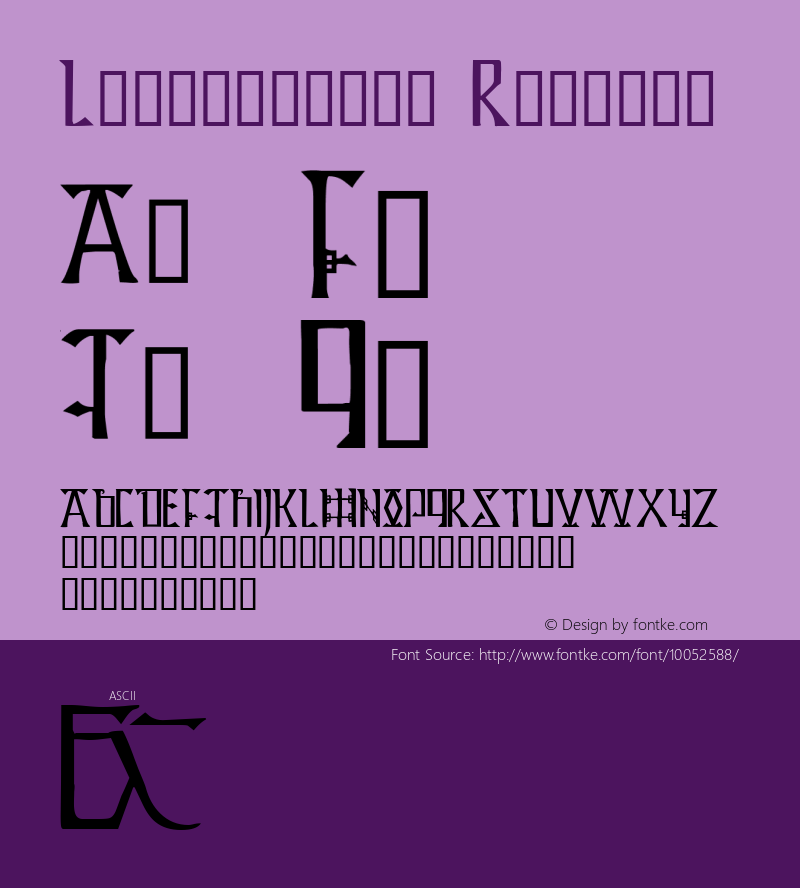 Lindisfarne Regular Altsys Fontographer 4.0.3 04.06.1994 Font Sample