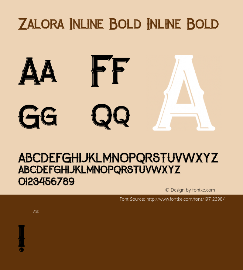 Zalora Inline Bold Version 1.000 Font Sample