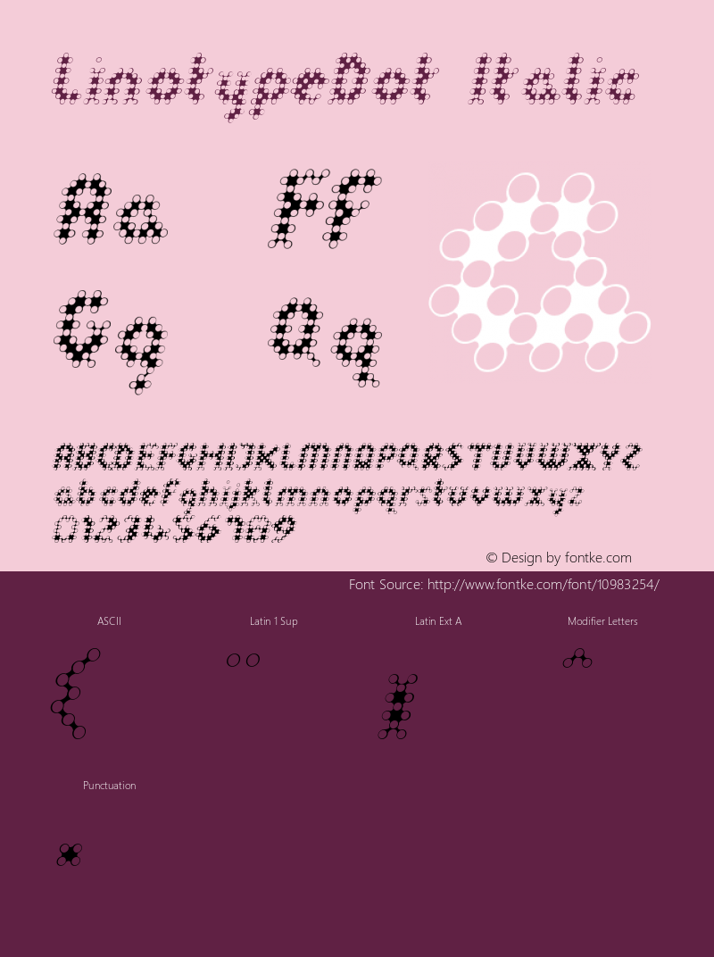 LinotypeDot Italic Version 001.000 Font Sample