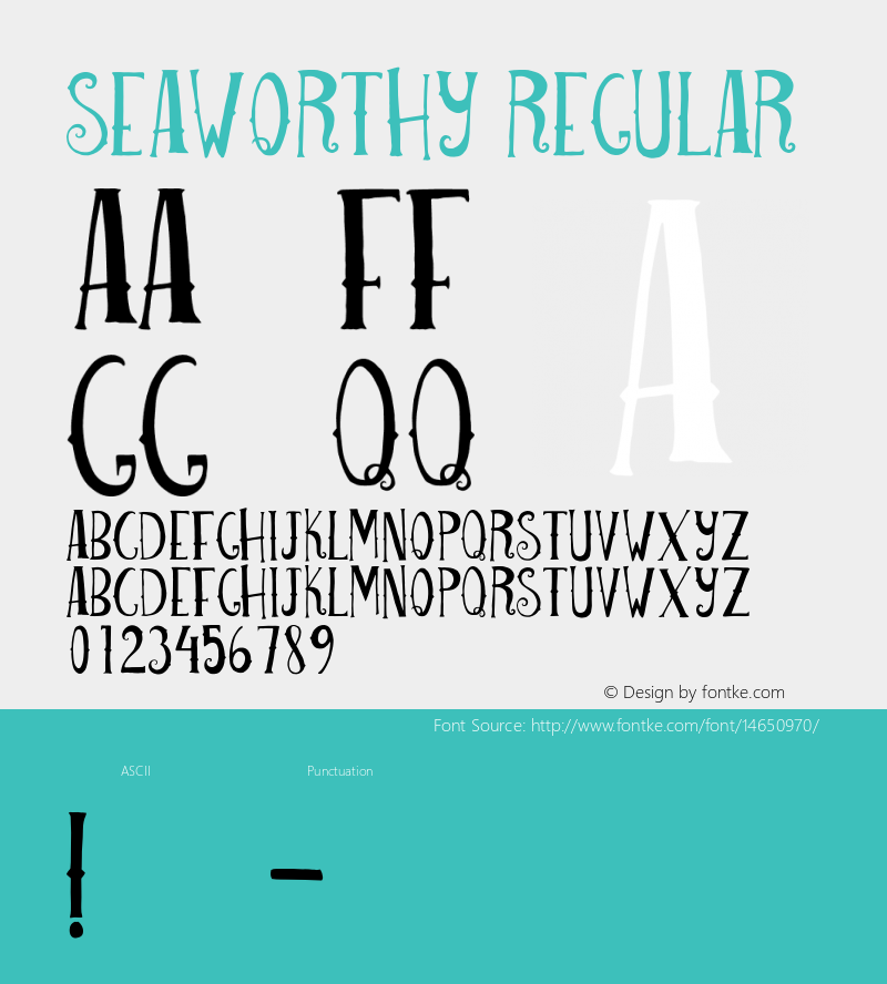 Seaworthy Regular Version 1.00 2014 Font Sample