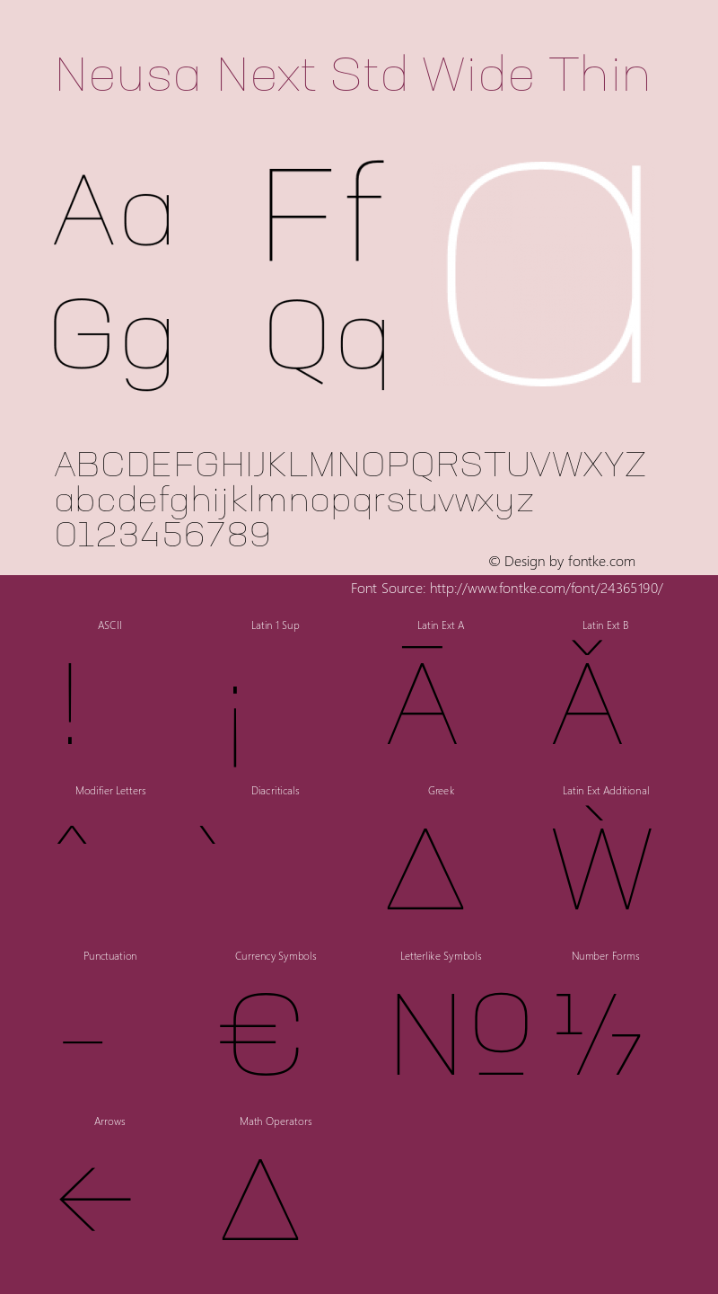 NeusaNextStd-WideThin Version 1.002;PS 001.002;hotconv 1.0.88;makeotf.lib2.5.64775 Font Sample