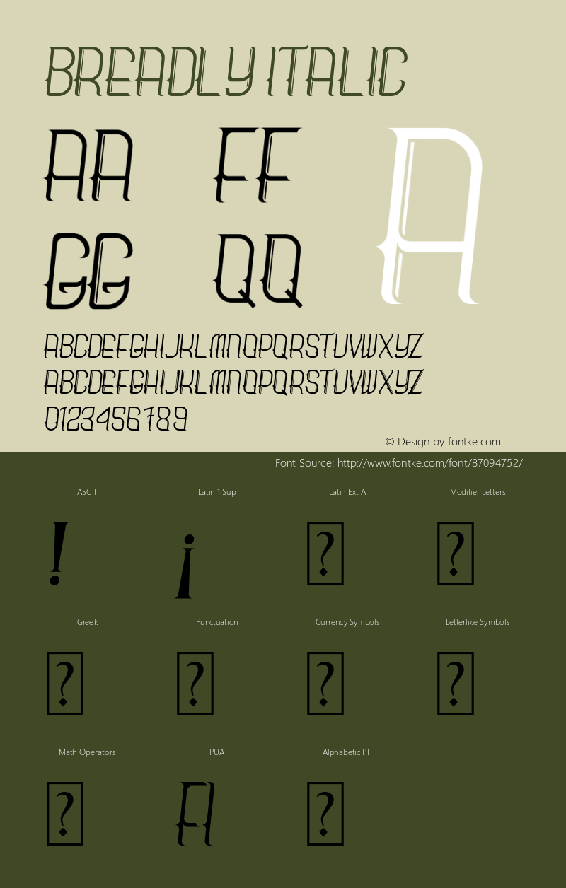 Breadly Italic Version 1.00;July 1, 2020;FontCreator 11.5.0.2422 64-bit Font Sample