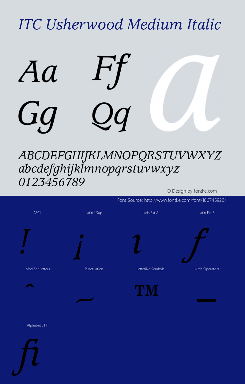 Usherwood-MediumItalic 001.000图片样张