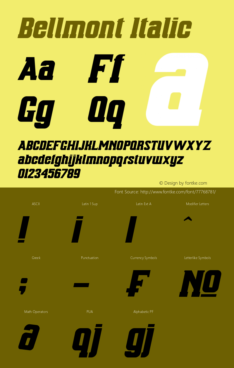 Bellmont Italic Version 1.00;July 1, 2020;FontCreator 12.0.0.2525 64-bit Font Sample