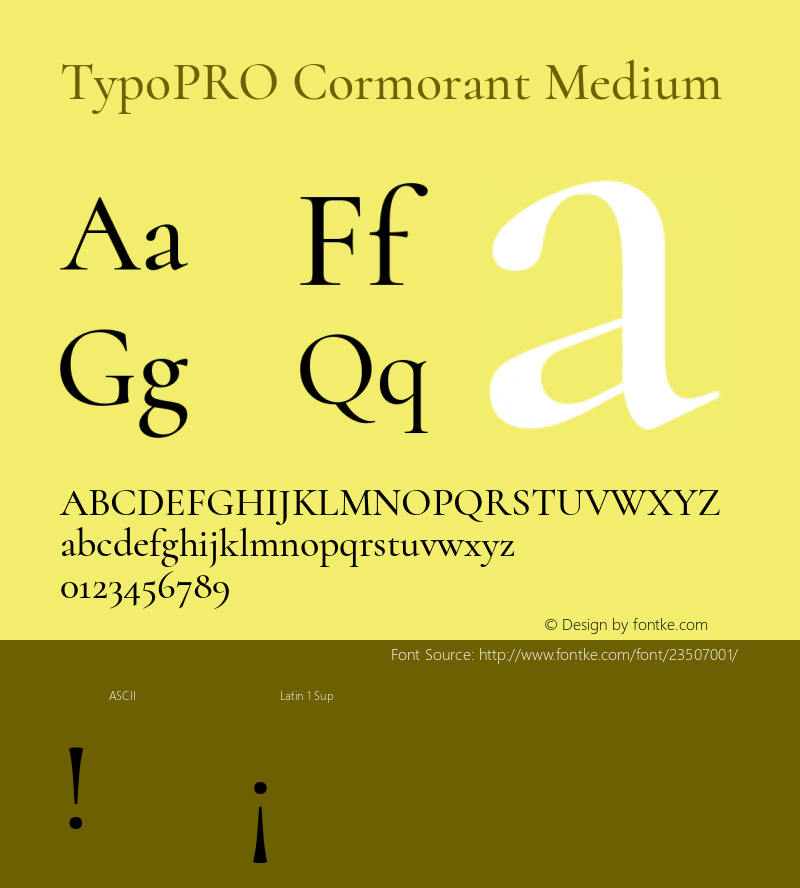 TypoPRO Cormorant Medium Version 3.003 Font Sample