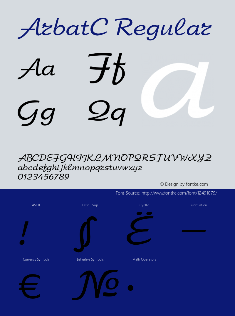 ArbatC Regular OTF 1.0;PS 001.000;Core 116;AOCW 1.0 161 Font Sample