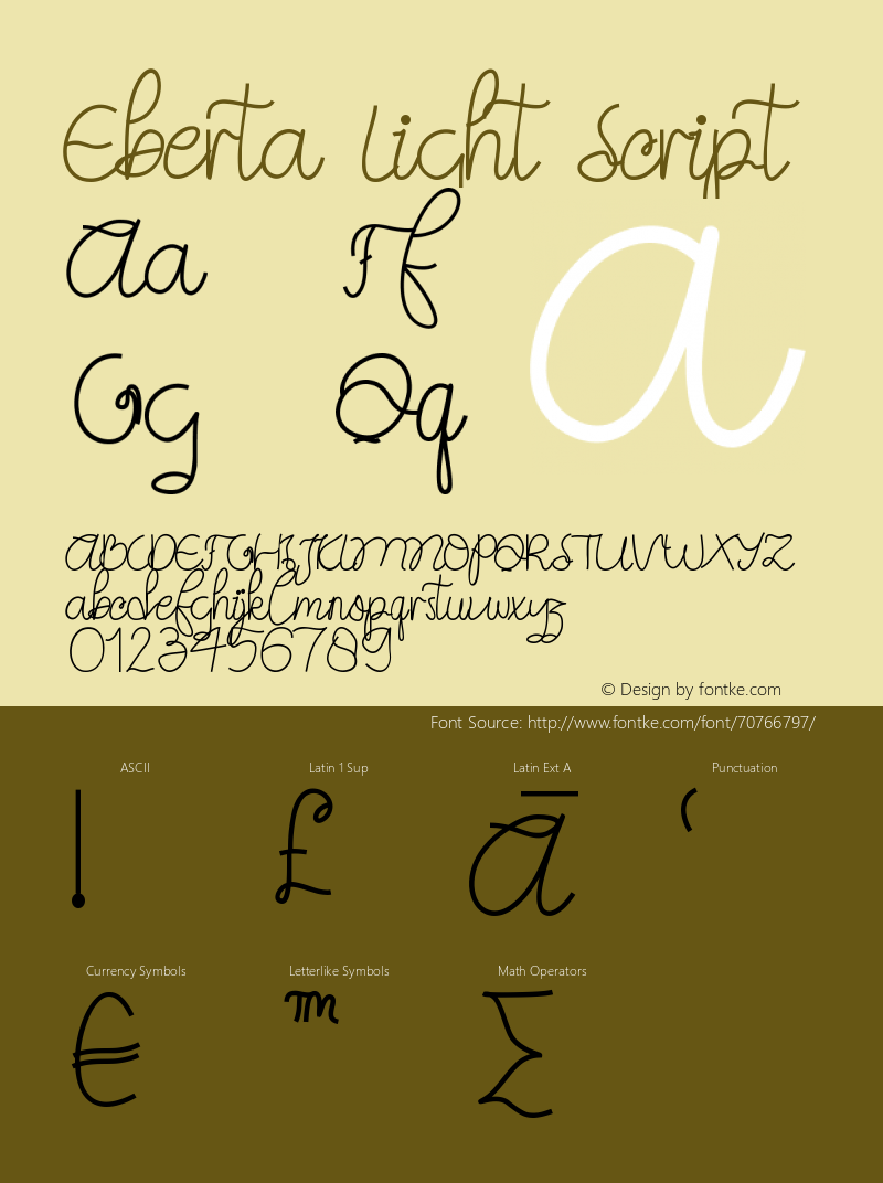 Eberta Light Script Version 1.002;Fontself Maker 3.4.0 Font Sample