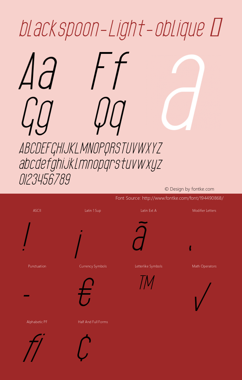 ☞black spoon Light oblique 1.0;com.myfonts.easy.alien.black-spoon.light-oblique.wfkit2.version.3kwT图片样张