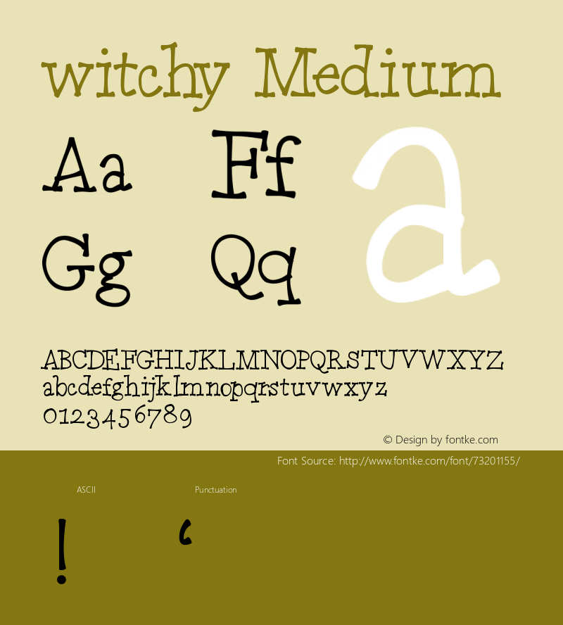 witchy Version 001.000 Font Sample