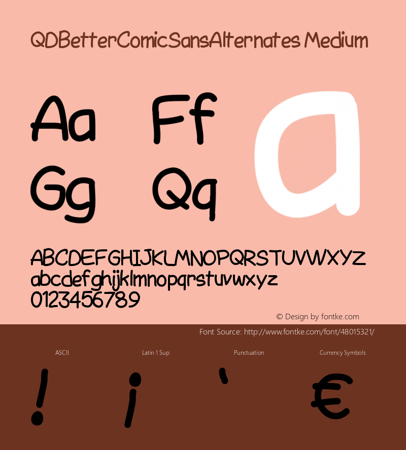 QDBetterComicSansAlternates Version 001.000 Font Sample