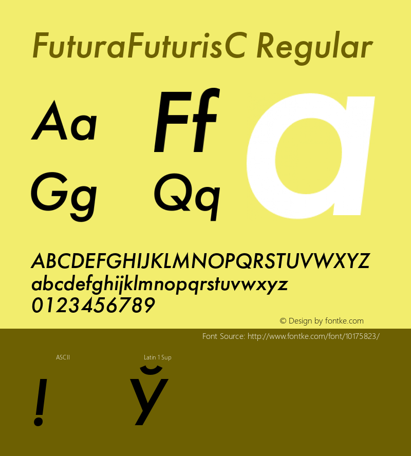 FuturaFuturisC Regular 001.000 Font Sample