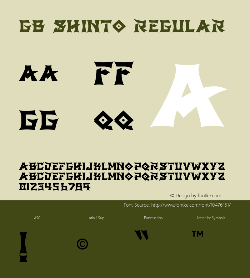 GB Shinto Regular Version 1.000;PS 001.001;hotconv 1.0.56 Font Sample