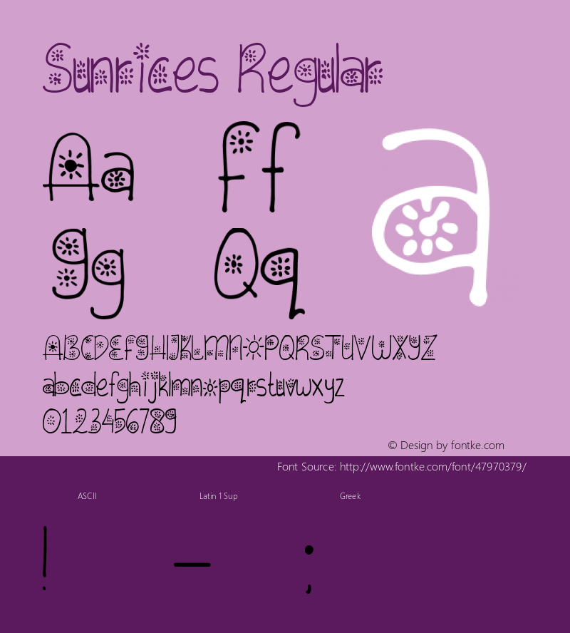 Sunrices Version 1.00;November 15, 2019;FontCreator 11.5.0.2427 64-bit Font Sample