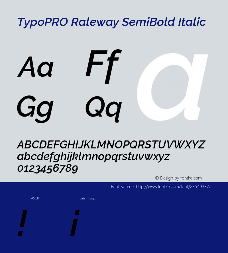 TypoPRO Raleway SemiBold Italic Version 3.000; ttfautohint (v0.96) -l 8 -r 28 -G 28 -x 14 -w 