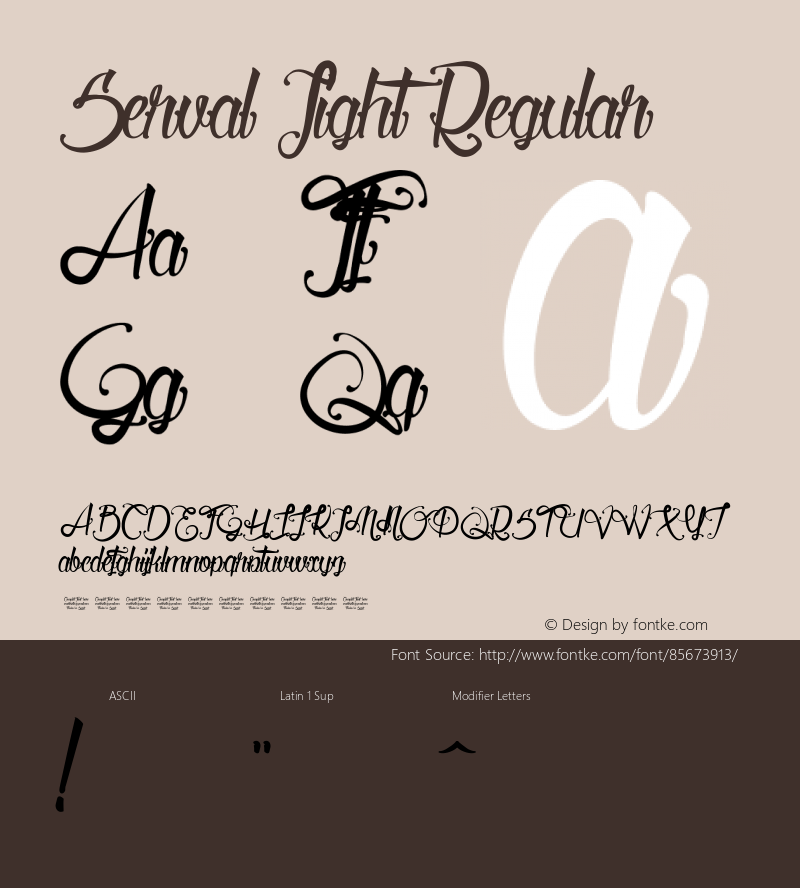 Serval Light Version 001.000 Font Sample