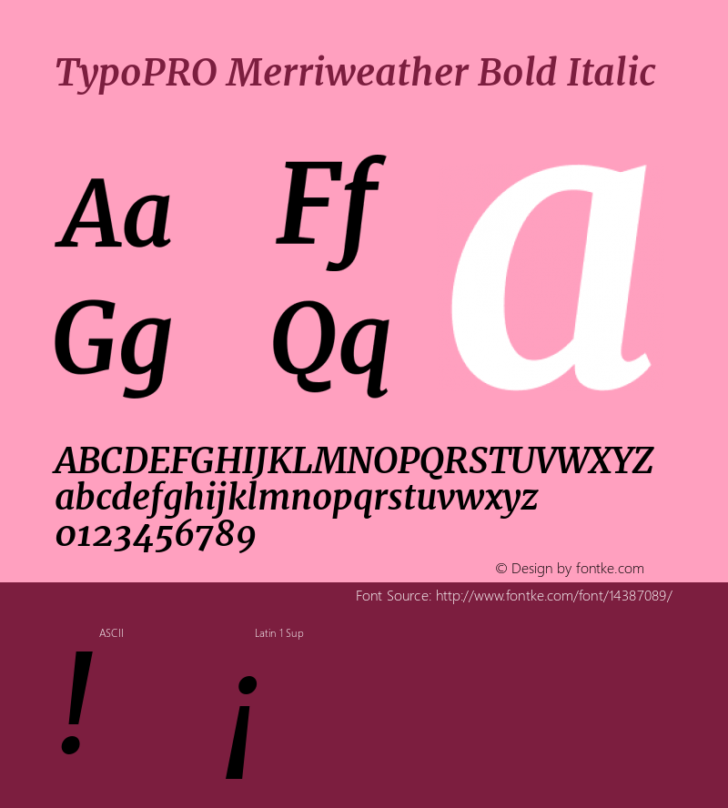 TypoPRO Merriweather Bold Italic Version 1.001 Font Sample
