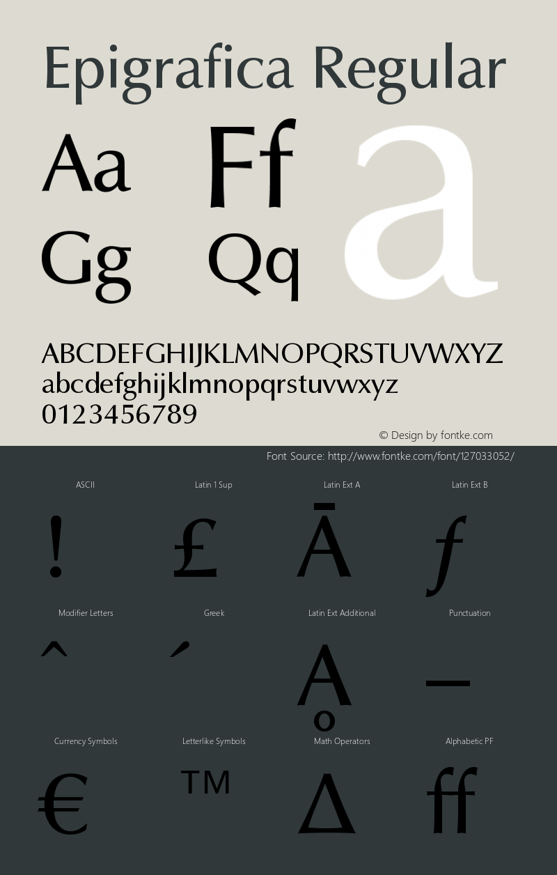 Epigrafica-Ortha Version 1.00 Font Sample