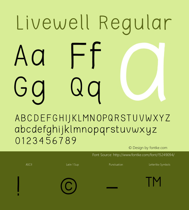 Livewell Regular Version 1.000;PS 001.001;hotconv 1.0.56 Font Sample