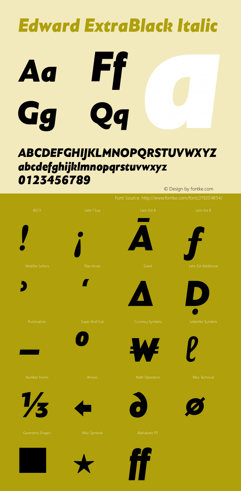 Edward-ExtraBlackItalic Version 4.001图片样张