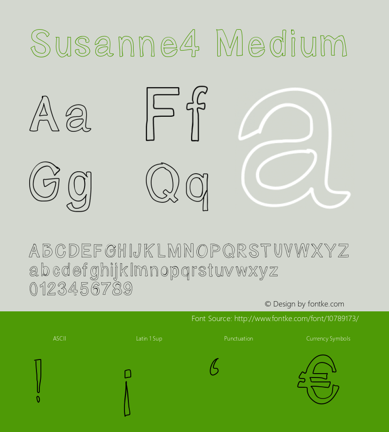 Susanne4 Medium Version 001.000 Font Sample