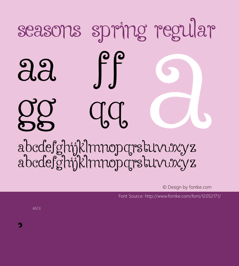 Seasons-Spring Regular Version 1.0 Font Sample